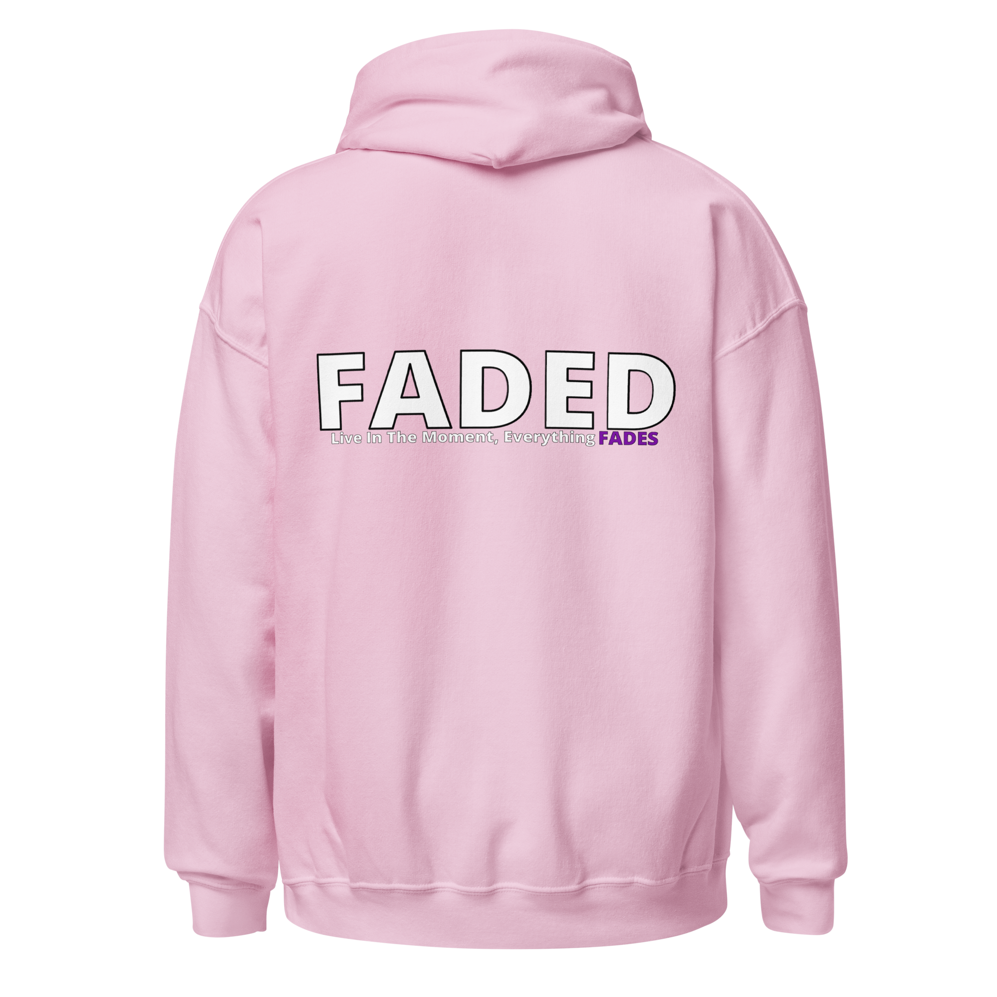 Faded (Subtle Purple Logo/Left Breast/Back Logo) "Live In The Moment" Unisex Hoodie