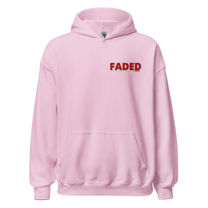 Faded (Red Logo/Left Breast/Back Logo) "Live In The Moment" Unisex Hoodie