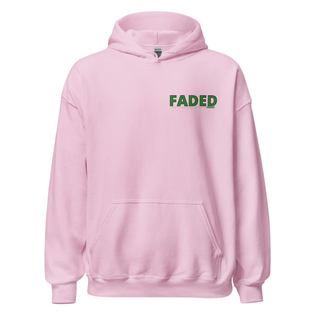 Faded (Green Logo/Left Breast/Back Logo) "Live In The Moment" Unisex Hoodie