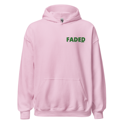 Faded (Green Logo/Left Breast/Back Logo) "Live In The Moment" Unisex Hoodie