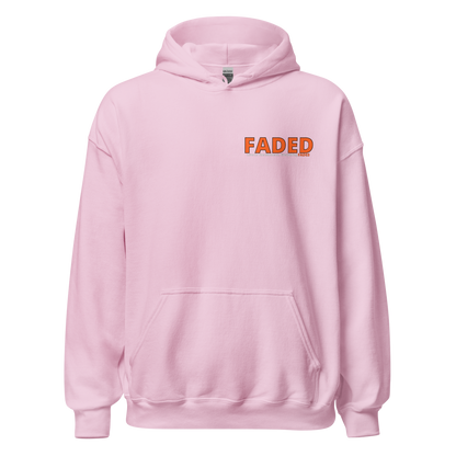 Faded (Orange Logo/Left Breast/Back Logo) "Live In The Moment" Unisex Hoodie