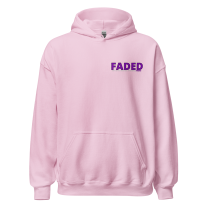 Faded (Purple Logo/Left Breast/Back Logo) "Live In The Moment Unisex Hoodie