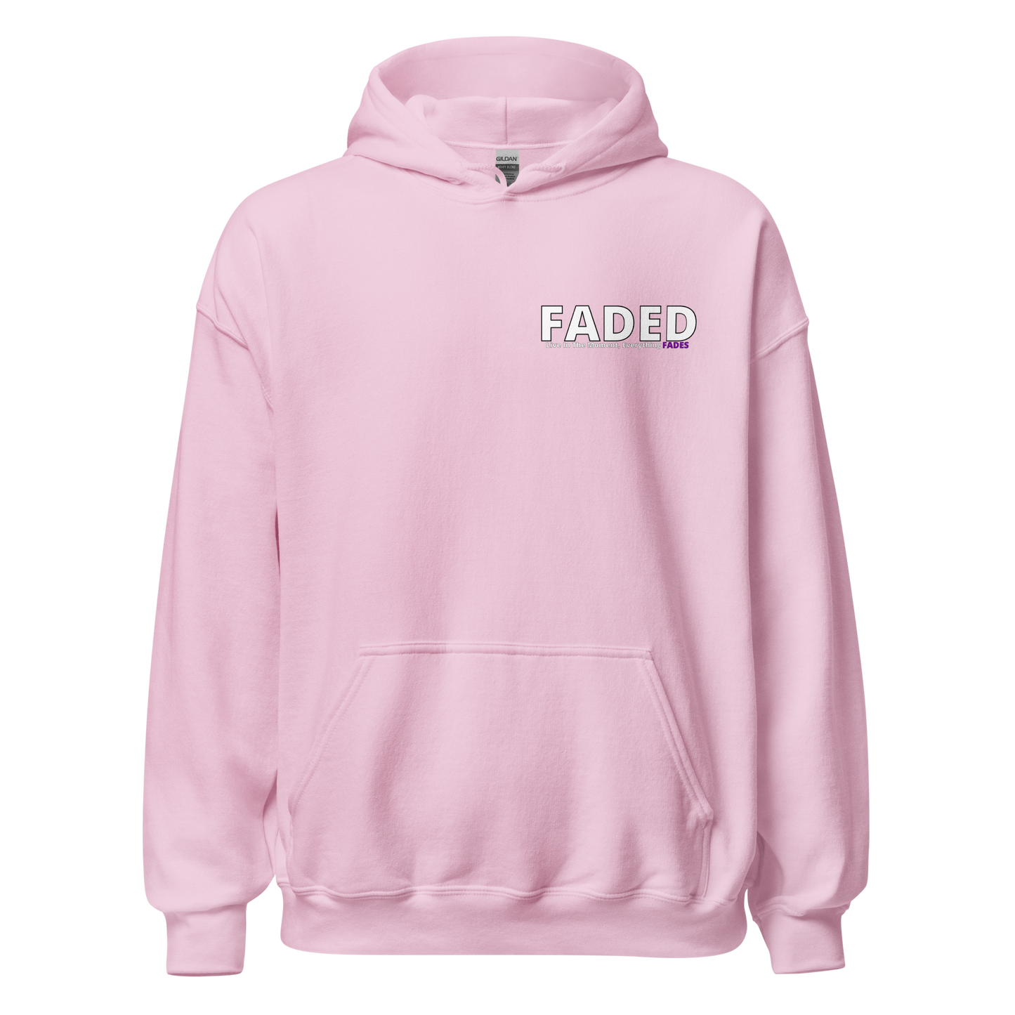 Faded (Subtle Purple Logo/Left Breast/Back Logo) "Live In The Moment" Unisex Hoodie