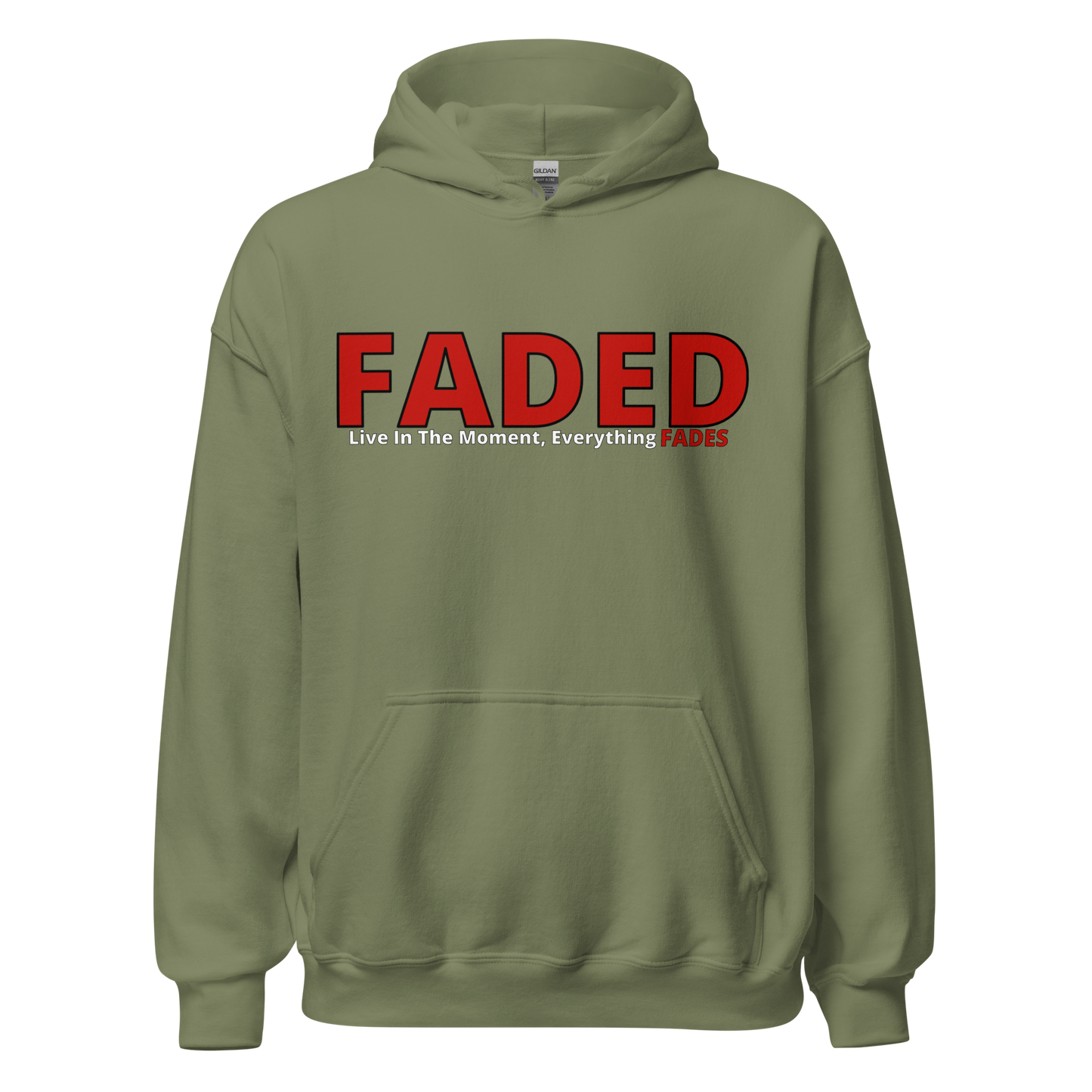 Faded (Red Logo) "Live In The Moment" Unisex Hoodie