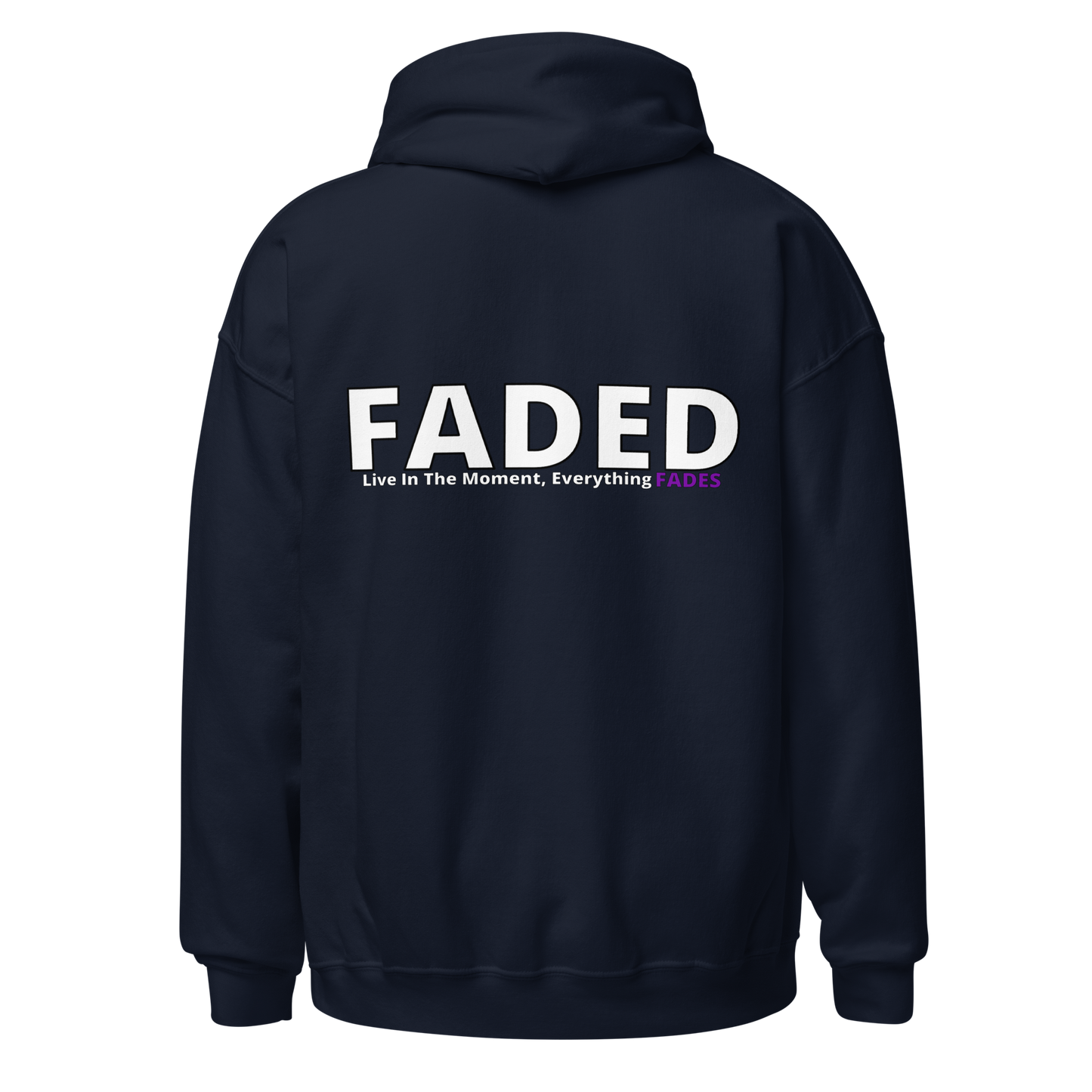 Faded (Subtle Purple Logo/Left Breast/Back Logo) "Live In The Moment" Unisex Hoodie