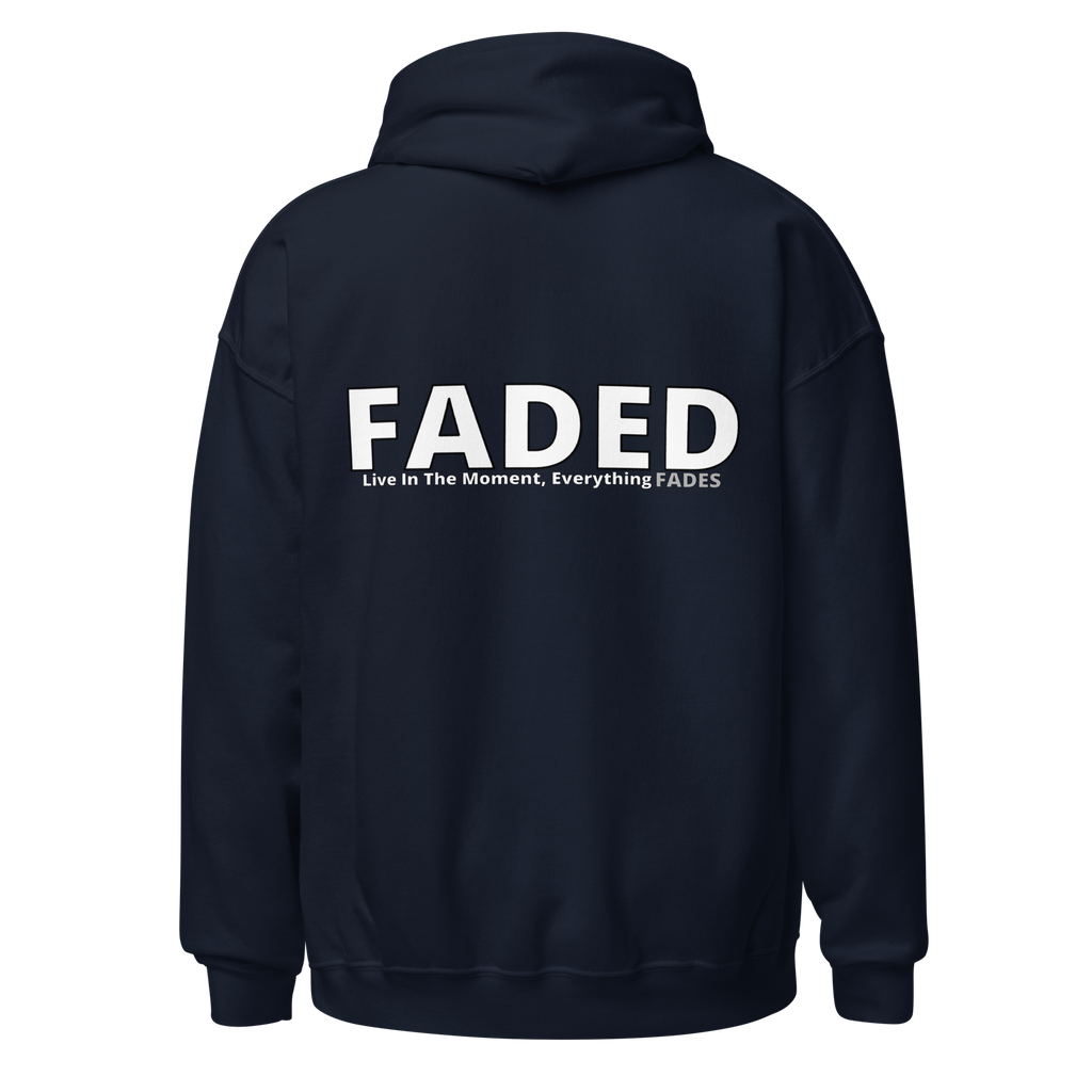 Faded (Subtle Grey Logo/Left Breast/Back Logo) "Live In The Moment" Unisex Hoodie