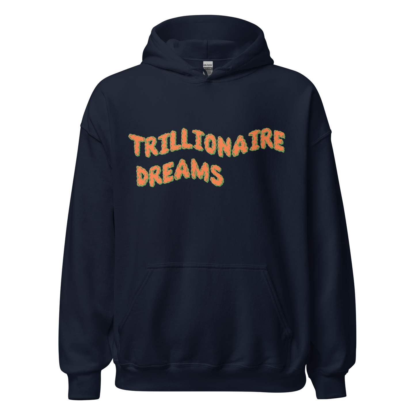 Trillionaire Dreams Orange/Green Wavy Logo Unisex Hoodie