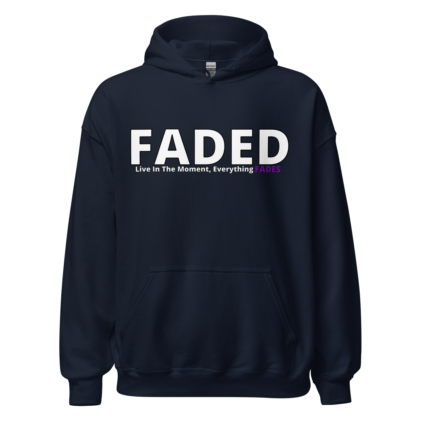 Faded (Subtle Purple Logo) "Live The Moment" Unisex Hoodie