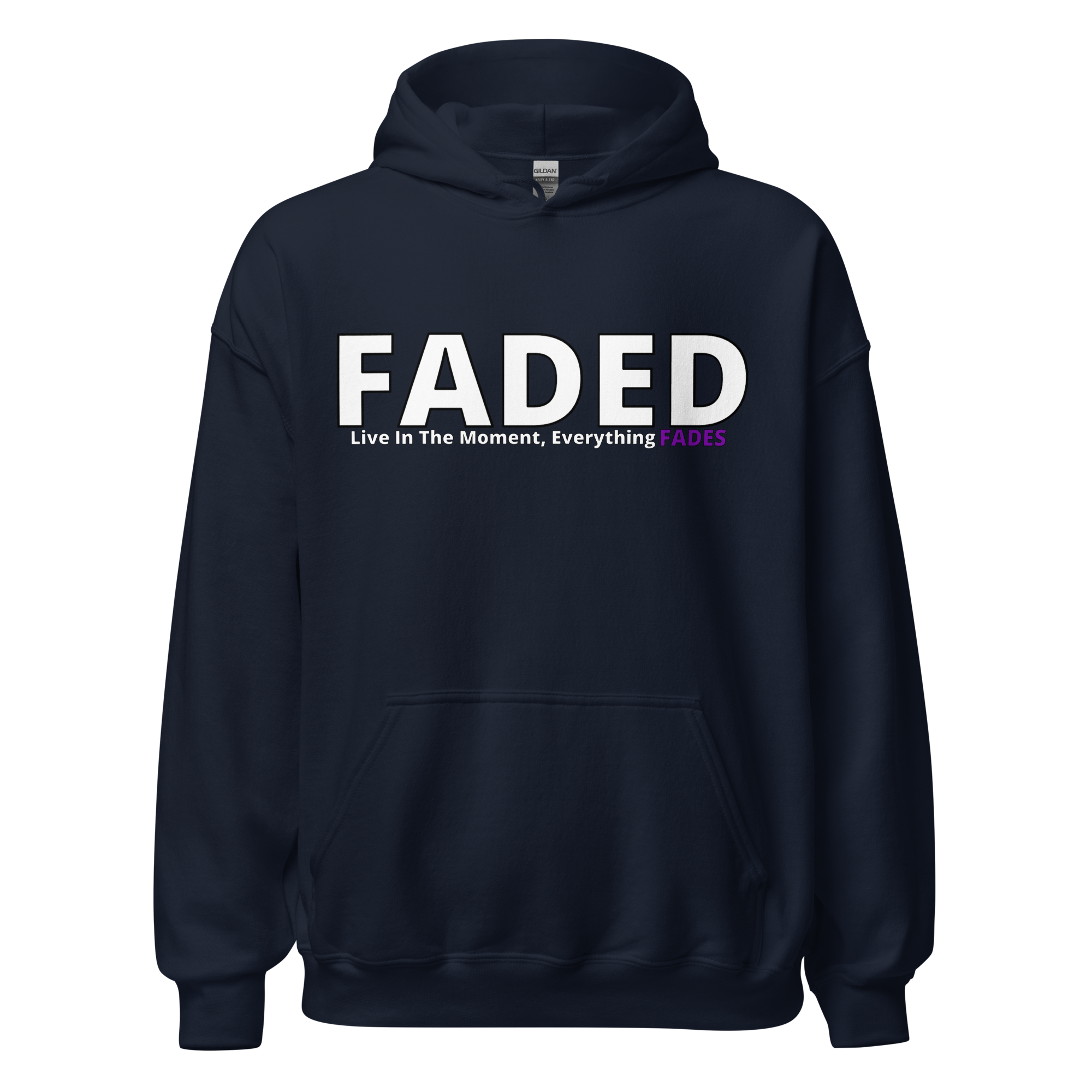 Faded (Subtle Purple Logo) "Live The Moment" Unisex Hoodie