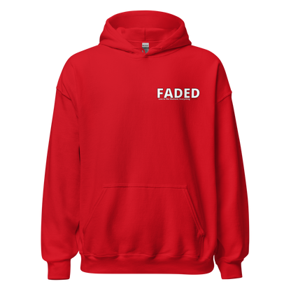 Faded (Subtle Red Logo/Left Breast/Back Logo) "Live In The Moment" Unisex Hoodie