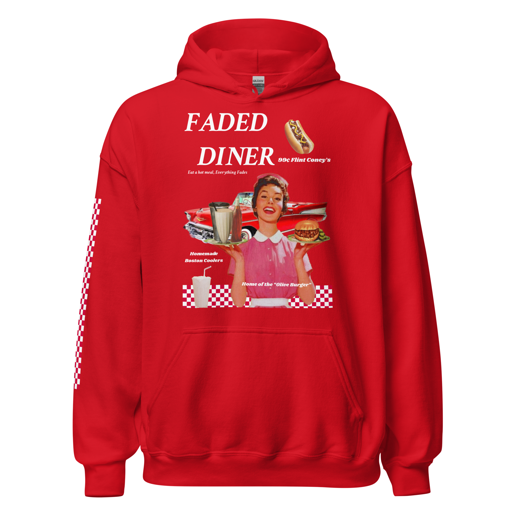 Faded Diner Unisex Hoodie