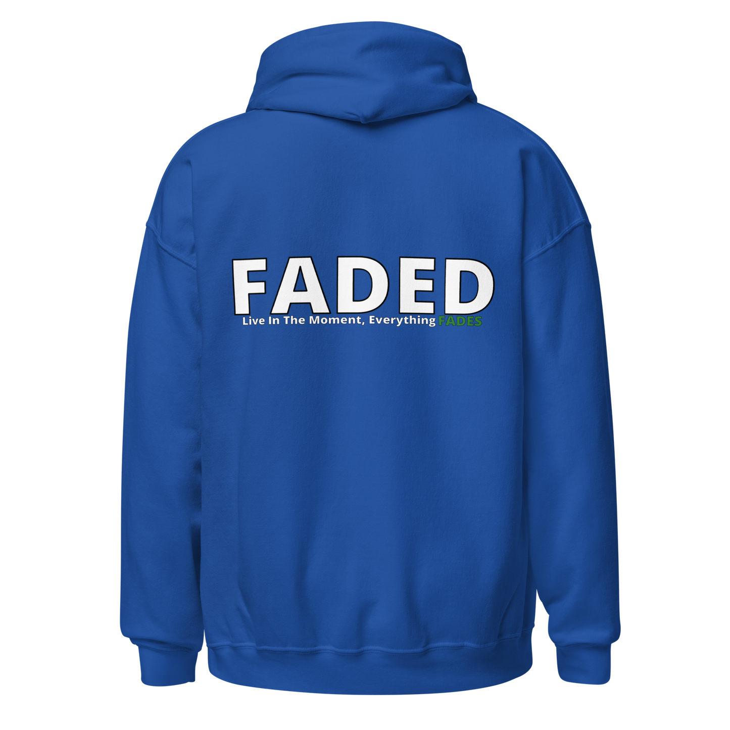 Faded (Subtle Green Logo/Left Breast/Back Logo) "Live In The Moment" Unisex Hoodie