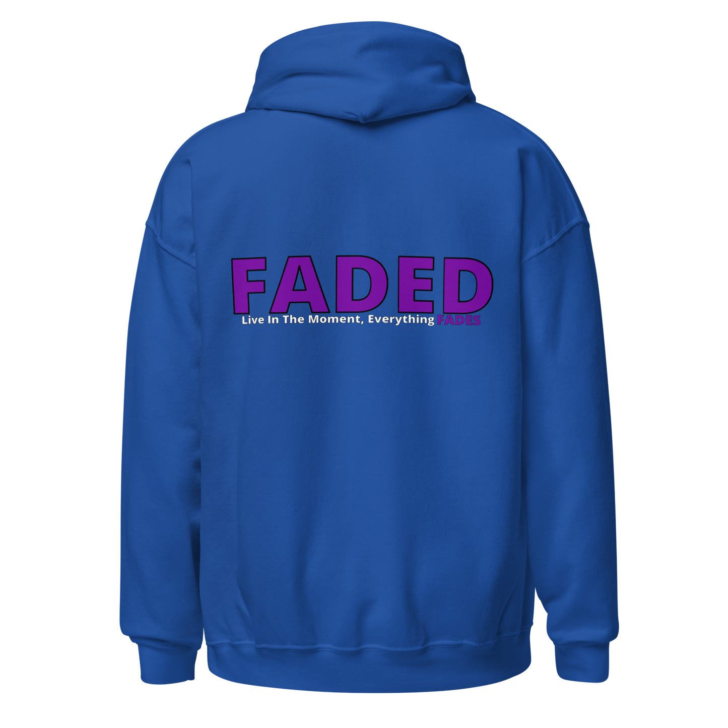 Faded (Purple Logo/Left Breast/Back Logo) "Live In The Moment Unisex Hoodie