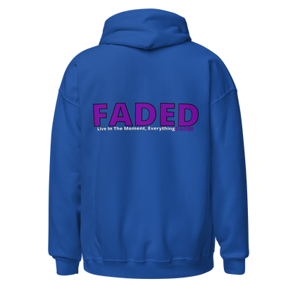 Faded (Purple Logo/Left Breast/Back Logo) "Live In The Moment Unisex Hoodie