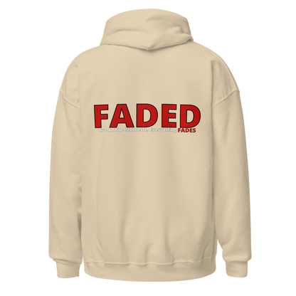 Faded (Red Logo/Left Breast/Back Logo) "Live In The Moment" Unisex Hoodie