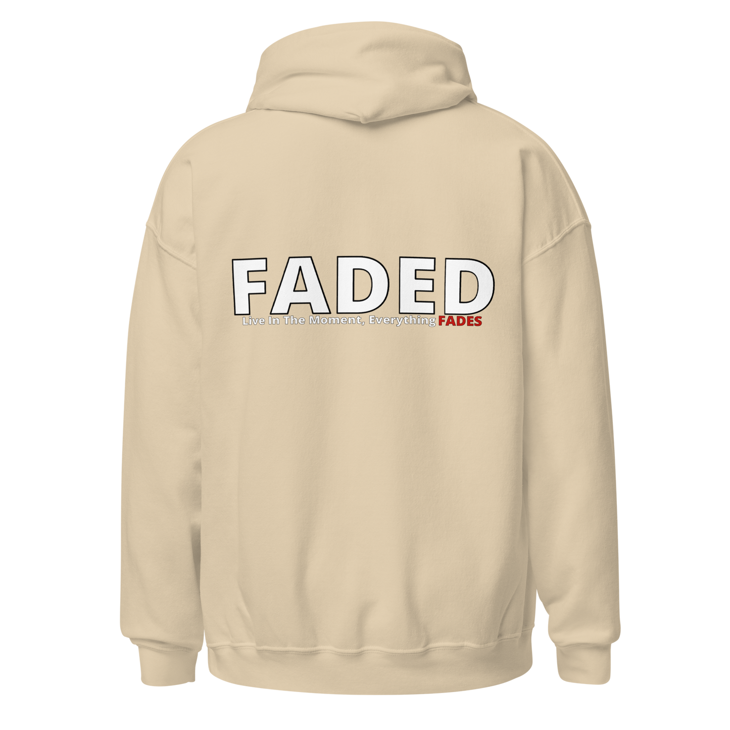 Faded (Subtle Red Logo/Left Breast/Back Logo) "Live In The Moment" Unisex Hoodie