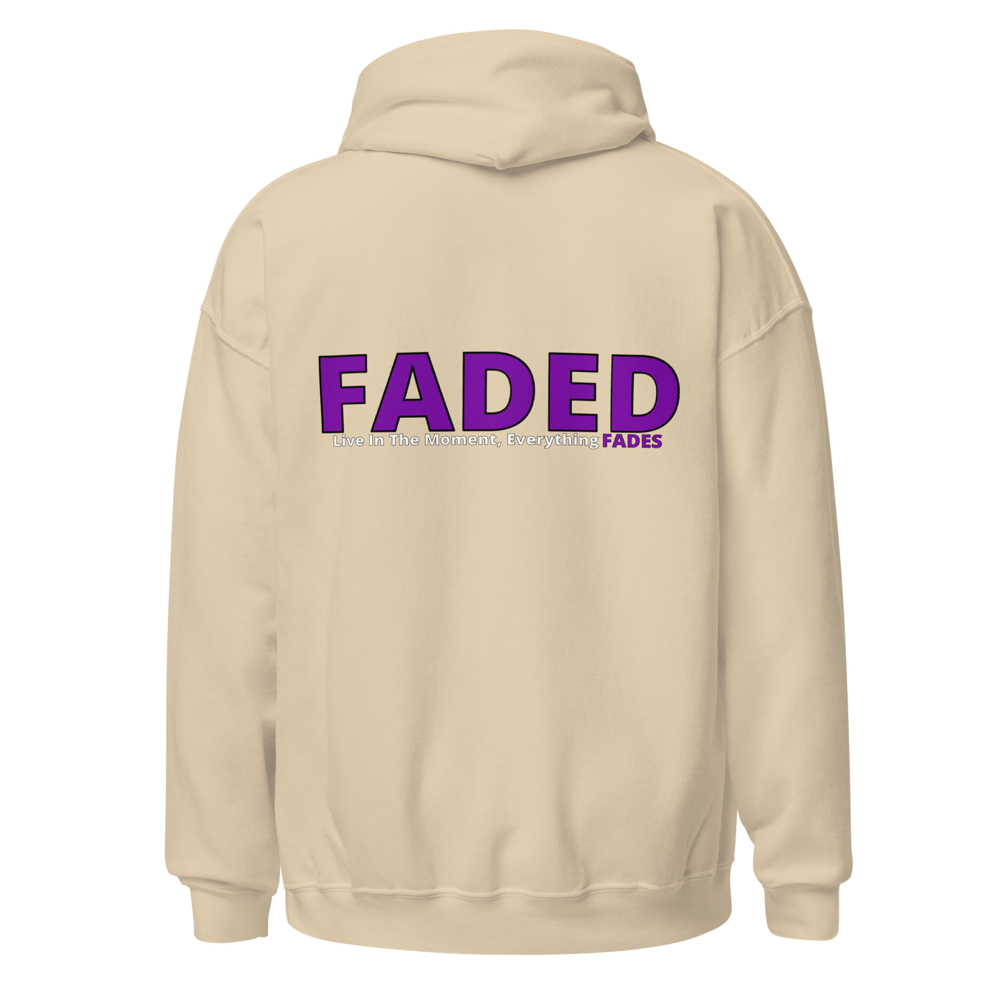 Faded (Purple Logo/Left Breast/Back Logo) "Live In The Moment Unisex Hoodie