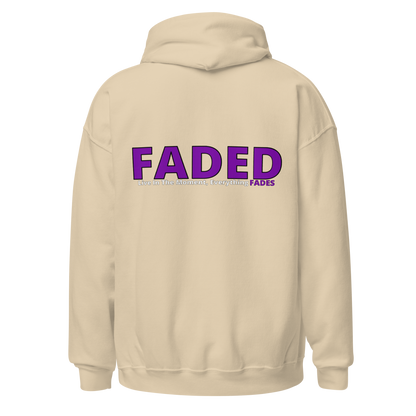 Faded (Purple Logo/Left Breast/Back Logo) "Live In The Moment Unisex Hoodie