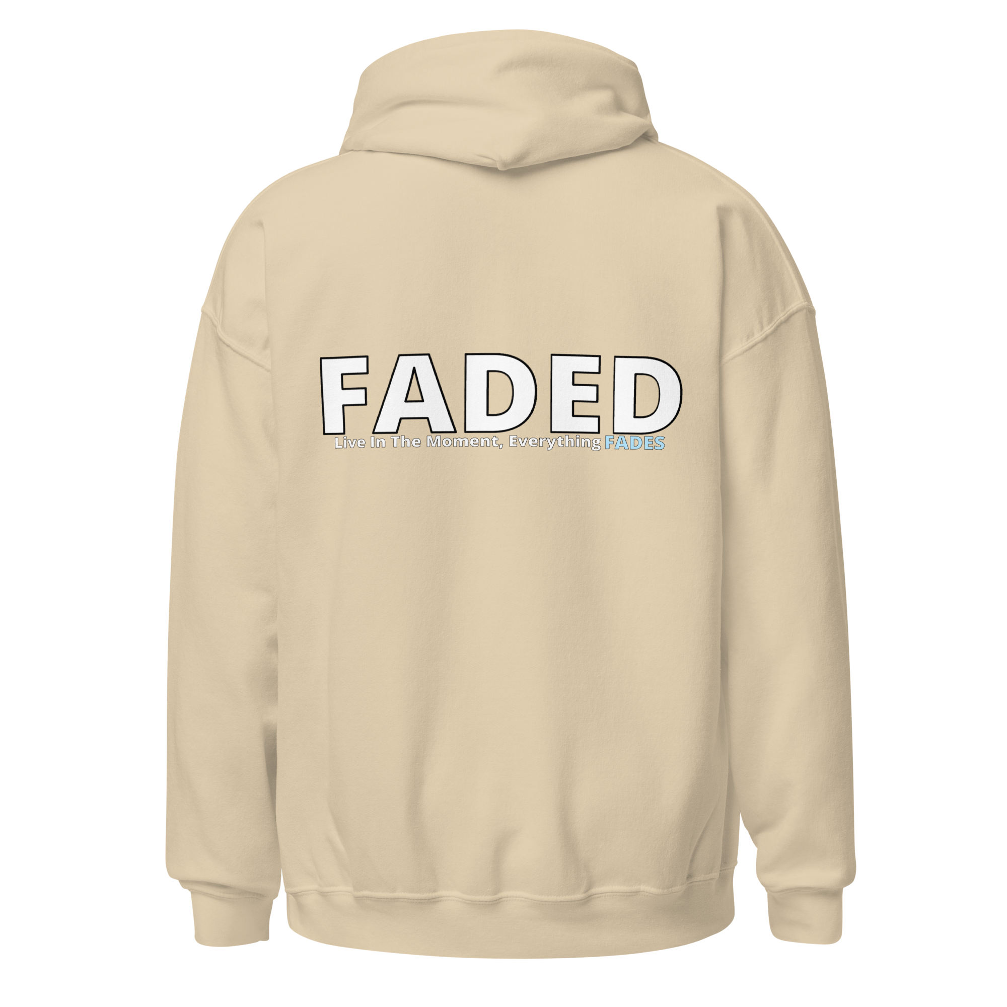 Faded (Subtle Blue Logo/Left Breast/Back Logo) "Live In The Moment" Unisex Hoodie