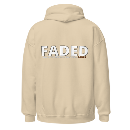 Faded (Subtle Brown Logo/Left Breast/Back Logo) "Live In The Moment" Unisex Hoodie