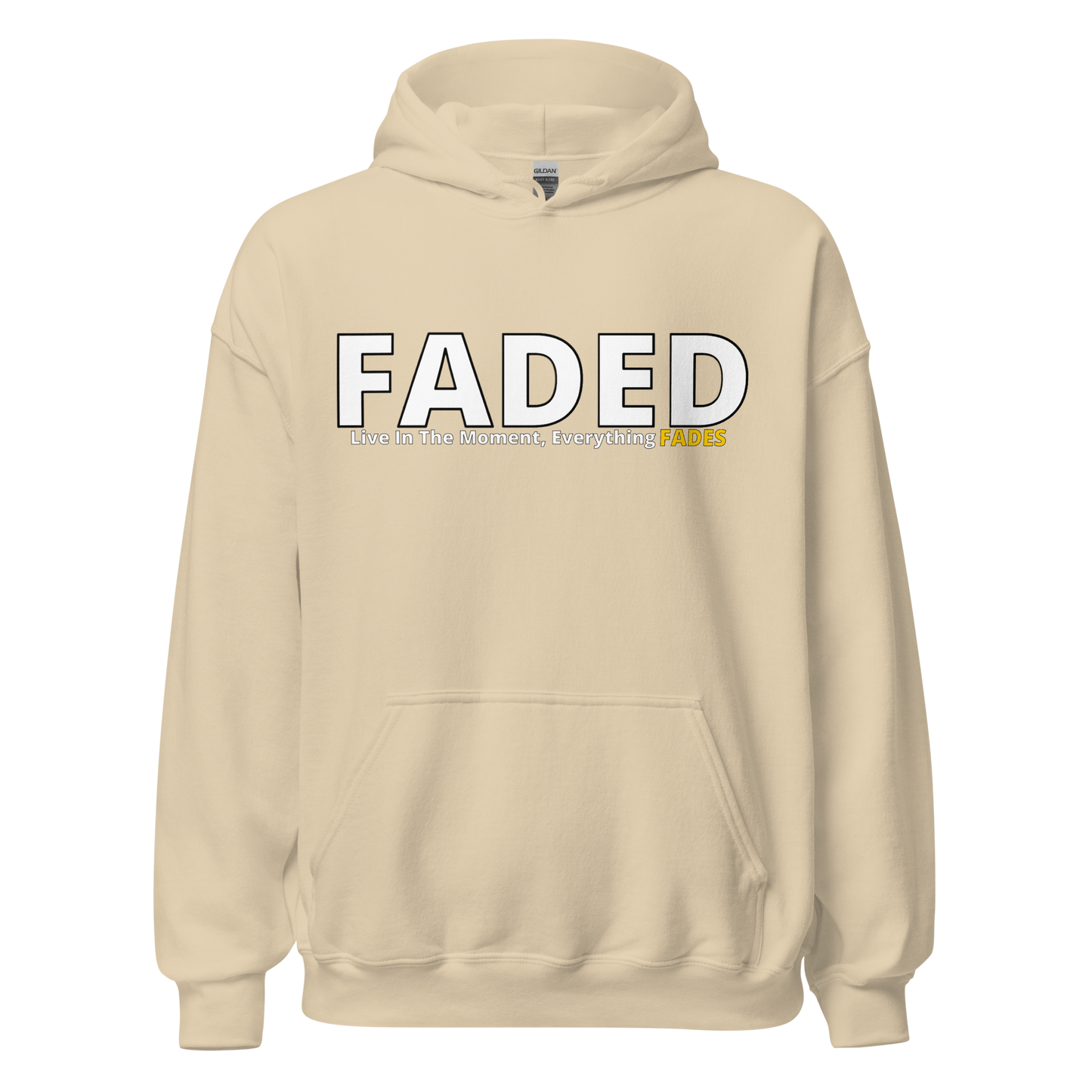 Faded (Subtle Yellow Logo) “Live In The Moment” Unisex Hoodie