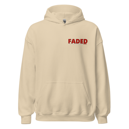 Faded (Red Logo/Left Breast/Back Logo) "Live In The Moment" Unisex Hoodie