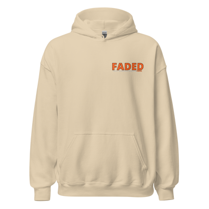 Faded (Orange Logo/Left Breast/Back Logo) "Live In The Moment" Unisex Hoodie