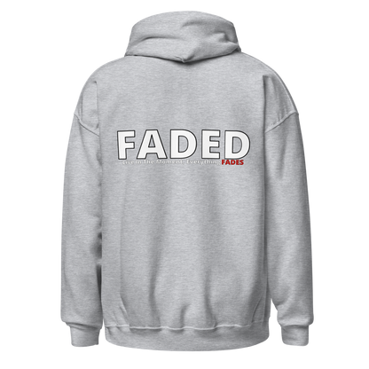 Faded (Subtle Red Logo/Left Breast/Back Logo) "Live In The Moment" Unisex Hoodie