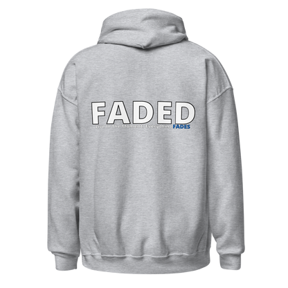 Faded (Subtle Blue Logo/Left Breast/Back Logo) "Live In The Moment" Unisex Hoodie