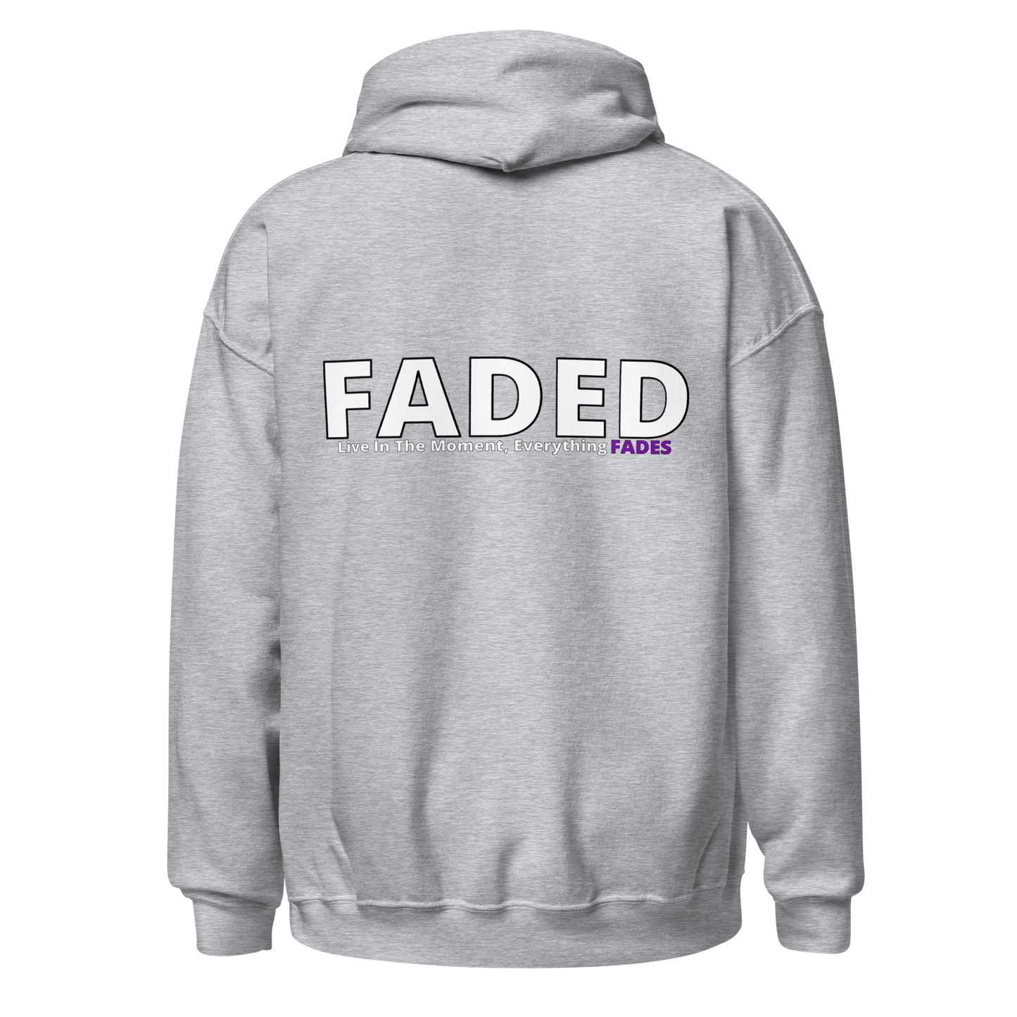 Faded (Subtle Purple Logo/Left Breast/Back Logo) "Live In The Moment" Unisex Hoodie