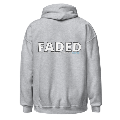 Faded (Subtle Blue Logo/Left Breast/Back Logo) "Live In The Moment" Unisex Hoodie