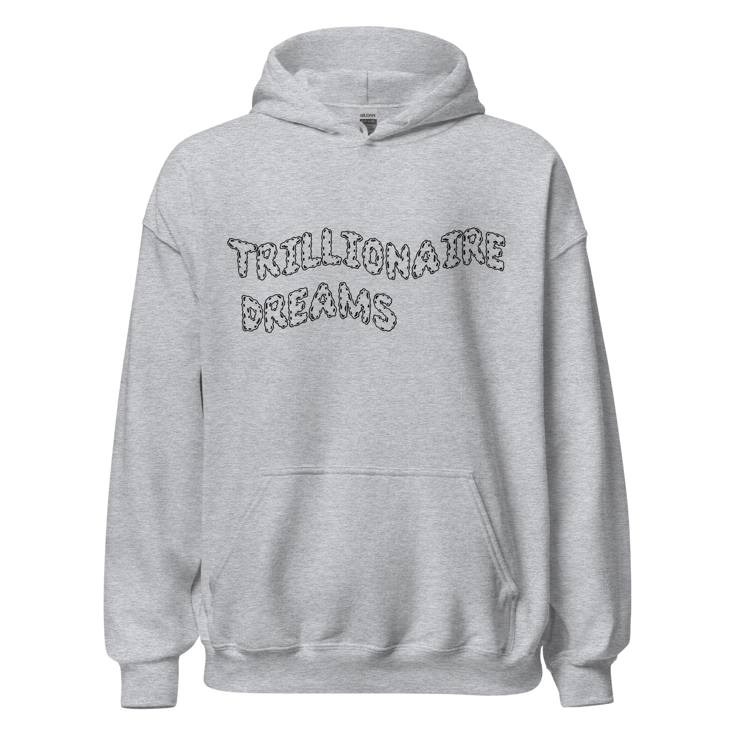 Trillionaire Dreams Black Outline Wavy Logo Unisex Hoodie