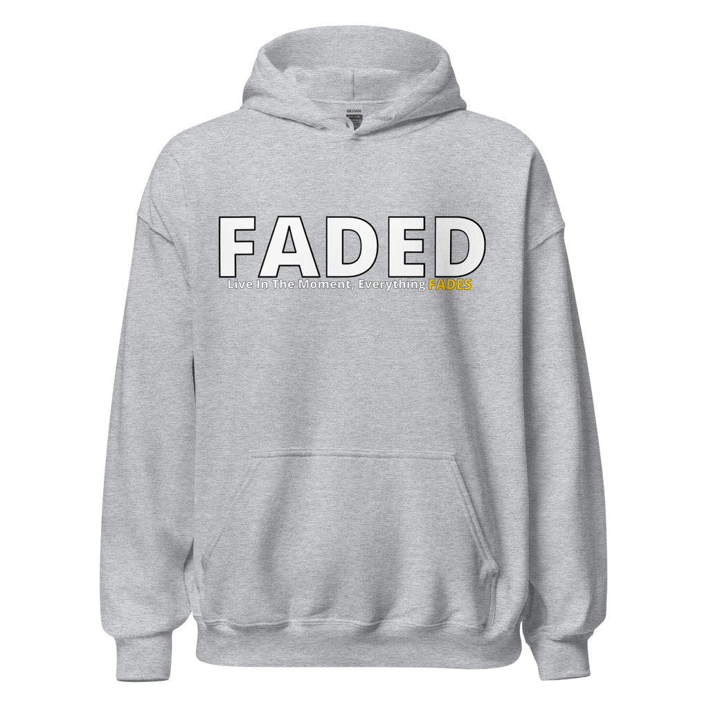 Faded (Subtle Yellow Logo) “Live In The Moment” Unisex Hoodie