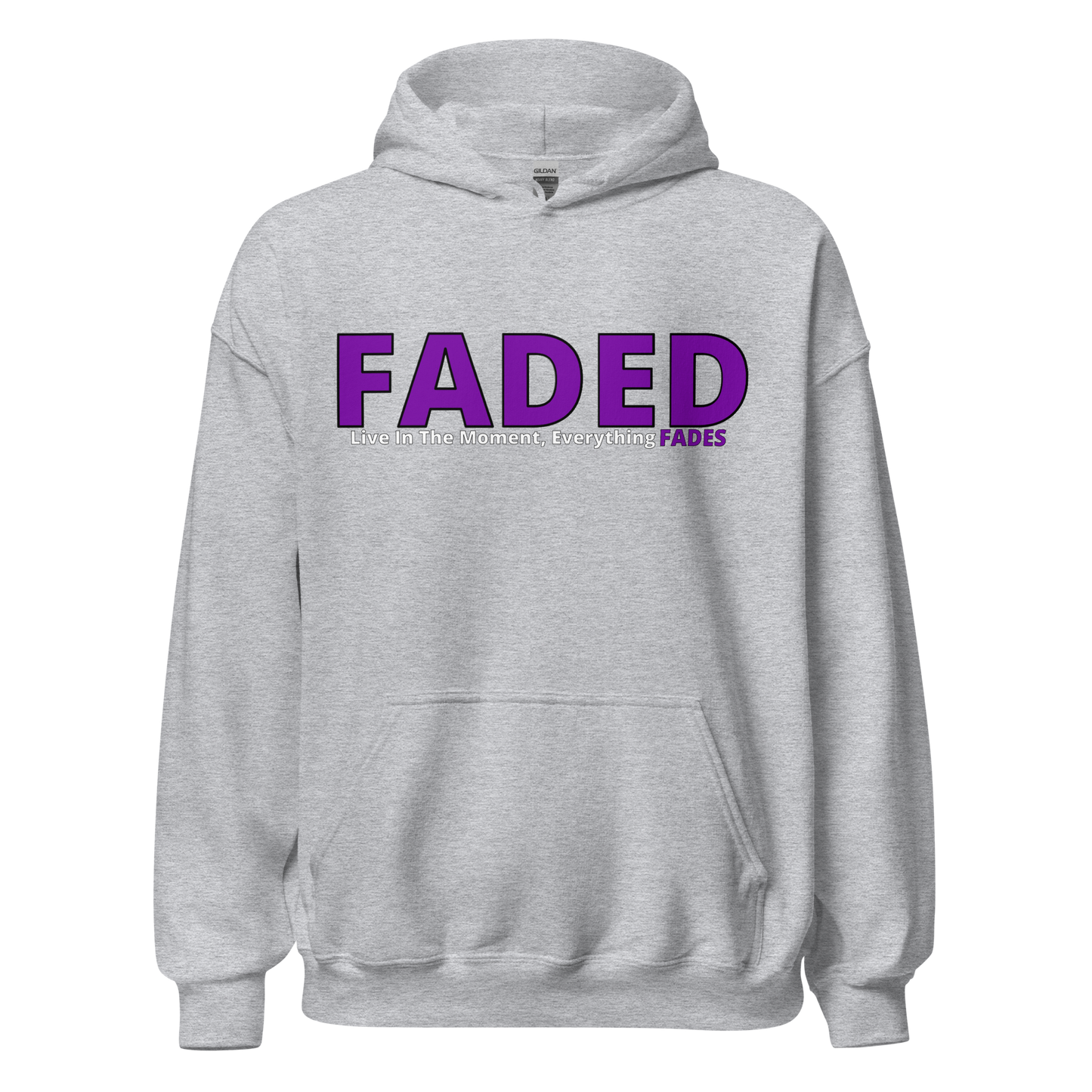 Faded (Purple Logo) "Live In The Moment" Unisex Hoodie