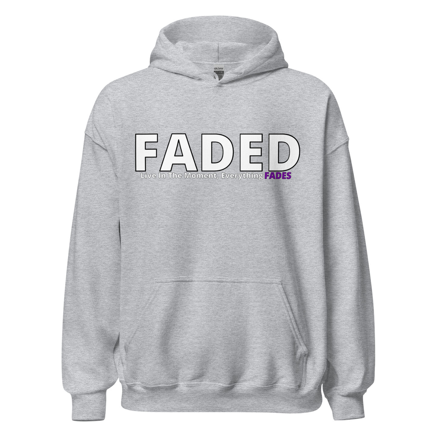 Faded (Subtle Purple Logo) "Live The Moment" Unisex Hoodie