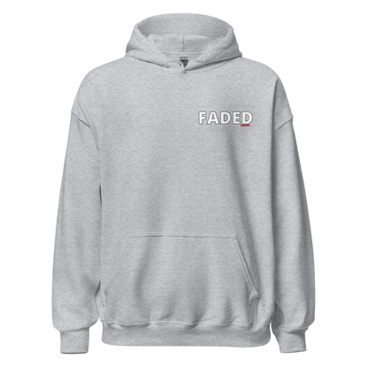 Faded (Subtle Red Logo/Left Breast/Back Logo) "Live In The Moment" Unisex Hoodie