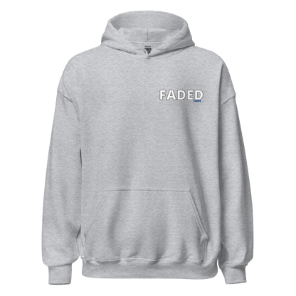 Faded (Subtle Blue Logo/Left Breast/Back Logo) "Live In The Moment" Unisex Hoodie