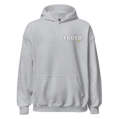 Faded (Subtle Yellow Logo/Left Breast/Back Logo) "Live In The Moment" Unisex Hoodie