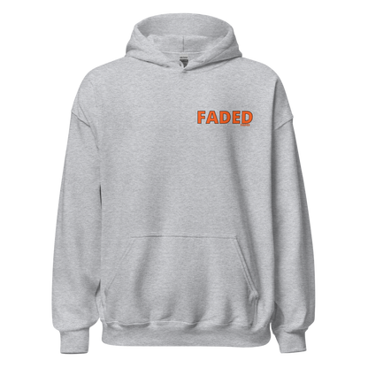 Faded (Orange Logo/Left Breast/Back Logo) "Live In The Moment" Unisex Hoodie