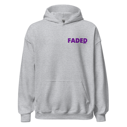 Faded (Purple Logo/Left Breast/Back Logo) "Live In The Moment Unisex Hoodie