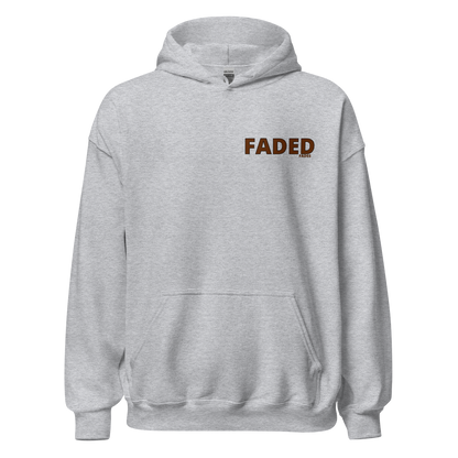 Faded (Brown Logo/Left Breast/Back Logo) "Live In The Moment" Unisex Hoodie