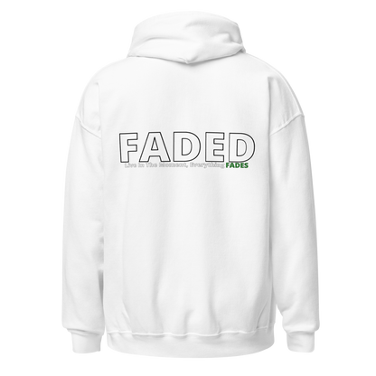 Faded (Subtle Green Logo/Left Breast/Back Logo) "Live In The Moment" Unisex Hoodie