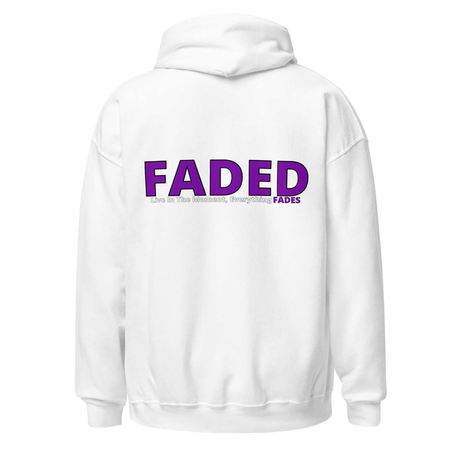 Faded (Purple Logo/Left Breast/Back Logo) "Live In The Moment Unisex Hoodie