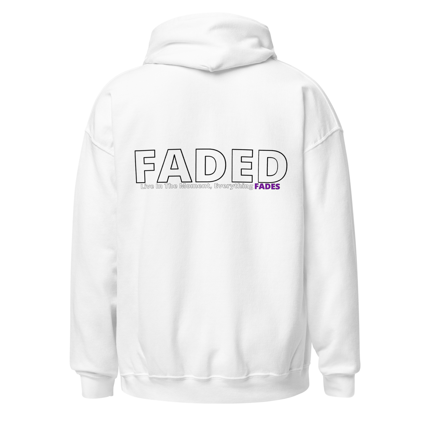 Faded (Subtle Purple Logo/Left Breast/Back Logo) "Live In The Moment" Unisex Hoodie