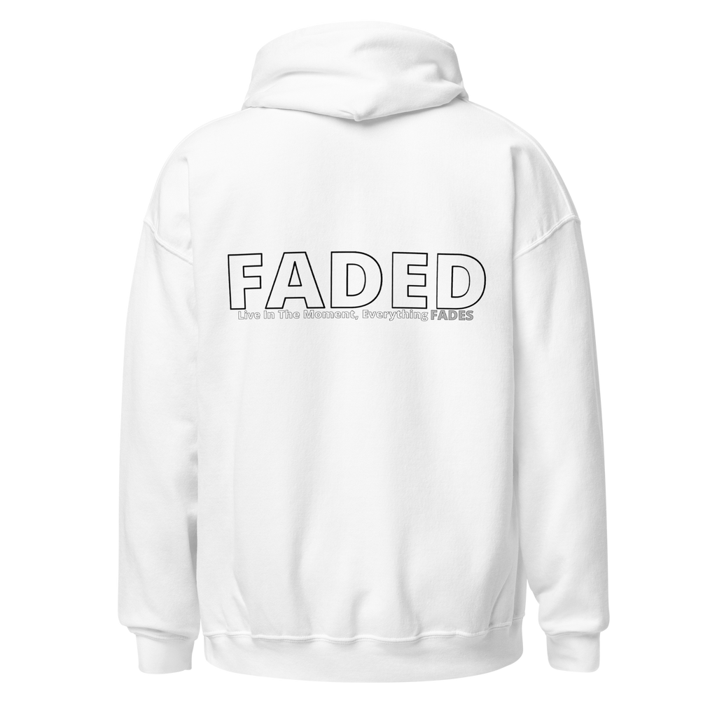 Faded (Subtle Grey Logo/Left Breast/Back Logo) "Live In The Moment" Unisex Hoodie