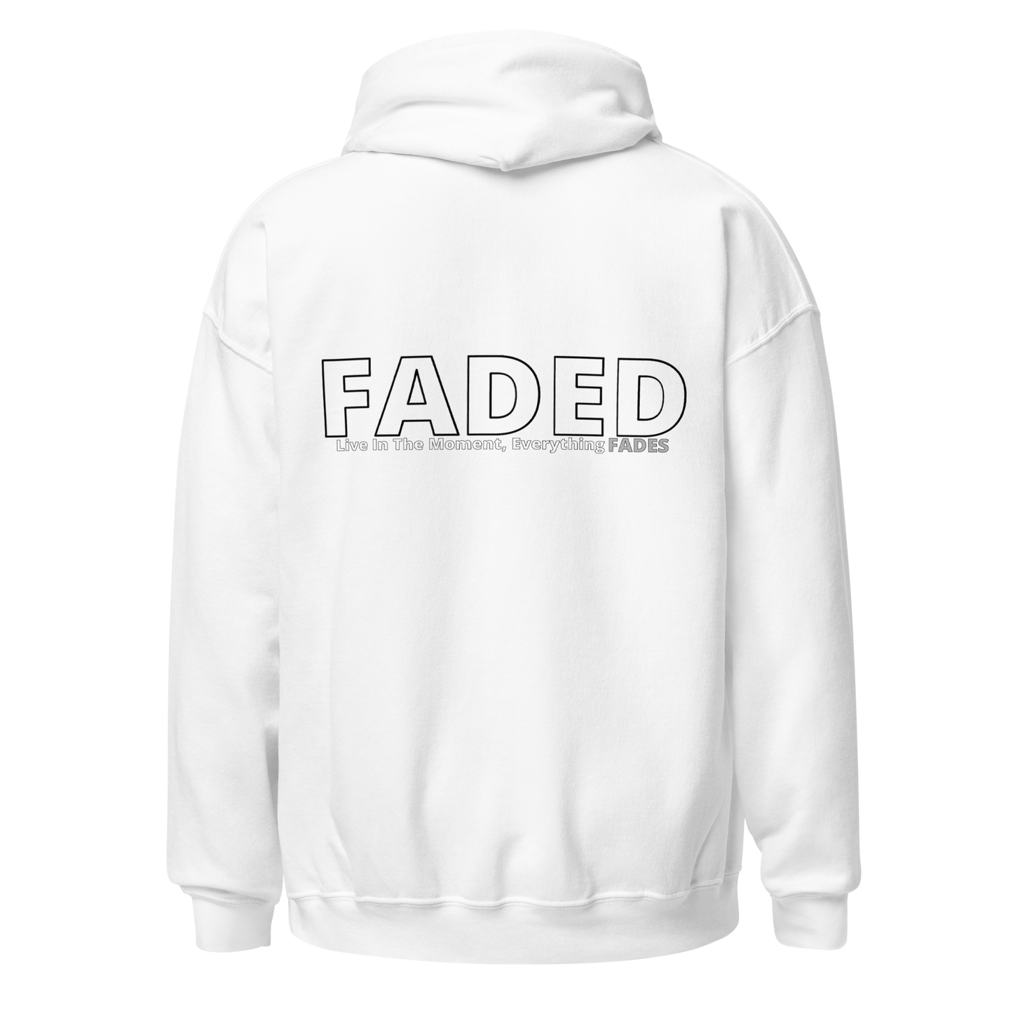 Faded (Subtle Grey Logo/Left Breast/Back Logo) "Live In The Moment" Unisex Hoodie