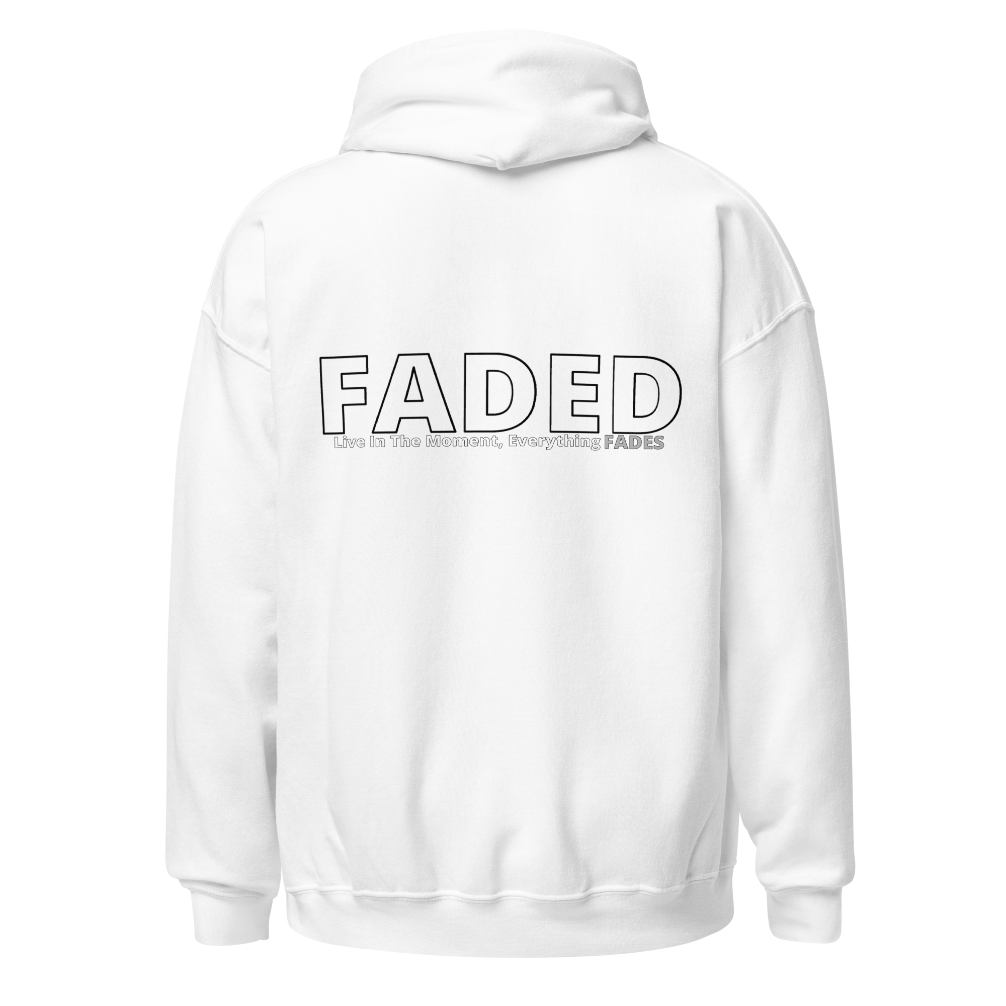 Faded (Subtle Grey Logo/Left Breast/Back Logo) "Live In The Moment" Unisex Hoodie