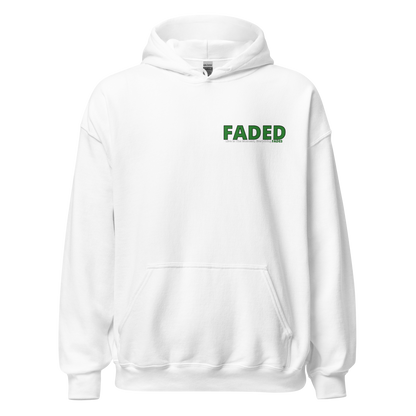 Faded (Green Logo/Left Breast/Back Logo) "Live In The Moment" Unisex Hoodie