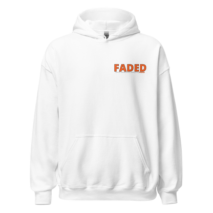 Faded (Orange Logo/Left Breast/Back Logo) "Live In The Moment" Unisex Hoodie