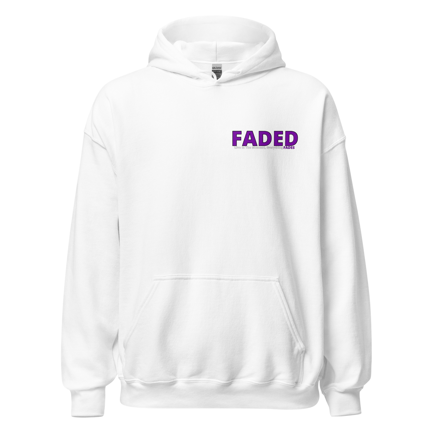 Faded (Purple Logo/Left Breast/Back Logo) "Live In The Moment Unisex Hoodie